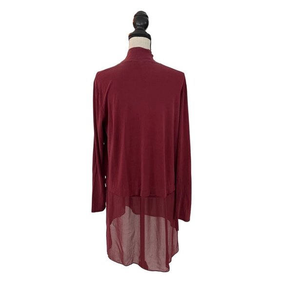 Eileen Fisher burgundy silk long sleeve blouse size M - Picture 3 of 4